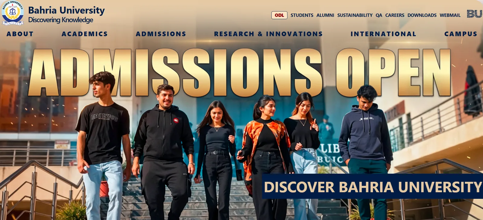 Bahria University website before the redesign