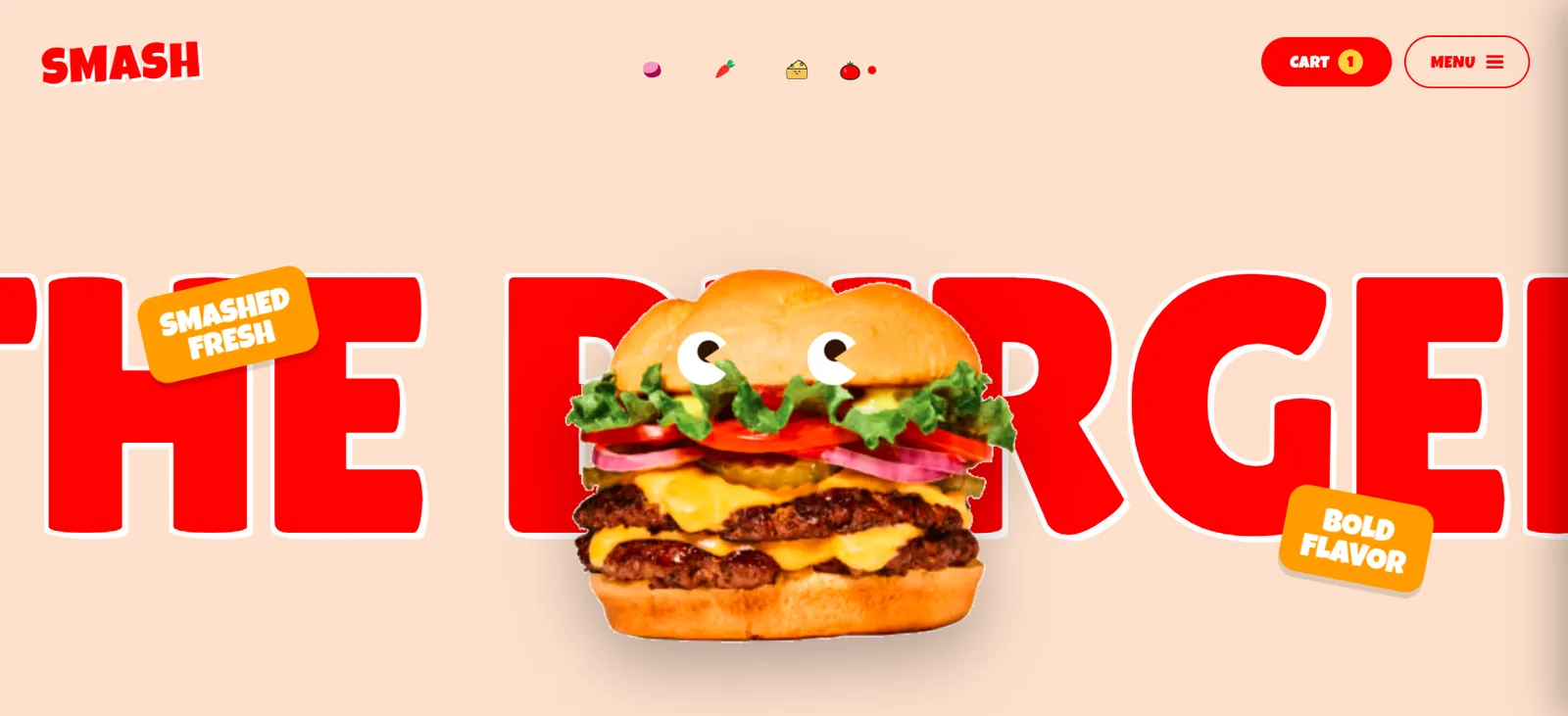 Smash Burgers website after the redesign